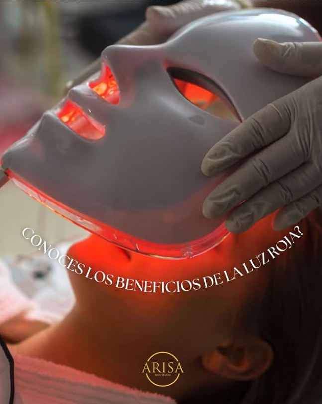 Terapia facial con luz roja